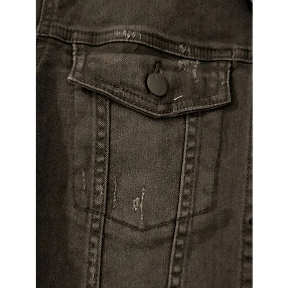 Women's Joe's Jeans Black Distressed Denim Lightweight Jacket M - Picture 2 of 11